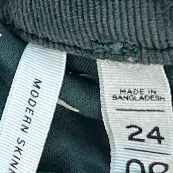 LOFT Modern Skinny Mid Rise Dark Green Corduroy Pants Size 00/24 Pockets - Picture 5 of 10